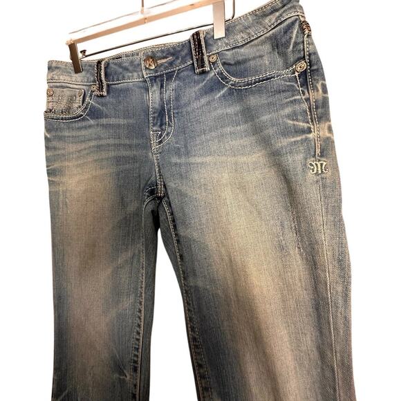 Y2K Style Miss Me Women’s Jeans M Series Sz 30 Boot Cut Blue Western Bling Flare - Picture 4 of 16
